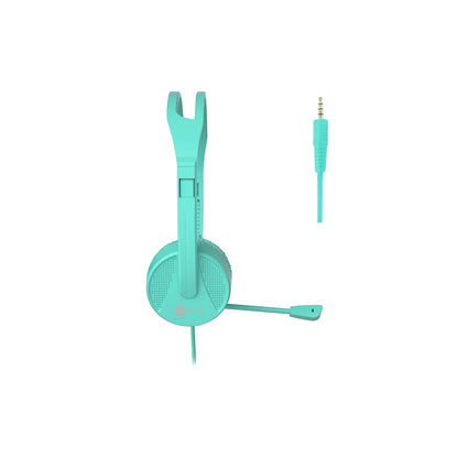Lecoo HT106 Kablolu 3.5mm Jacklı Mikrofonlu Kulak Üstü Kulaklık Turkuaz