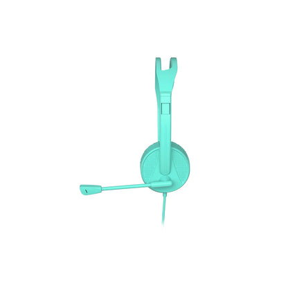 Lecoo HT106 USB Kablolu Mikrofonlu Kulak Üstü Kulaklık Turkuaz