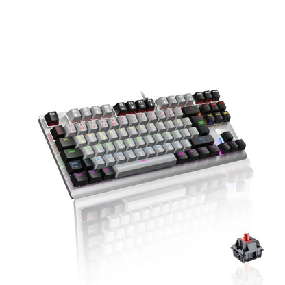 Lecoo GK304 USB Kablolu Red Switch Makro Tuşlu RGB LED Aydınlatmalı Gaming Mekanik Türkçe Q Klavye Gri Ağırlıklı Gri & Siyah