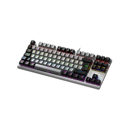 Lecoo GK304 USB Kablolu Red Switch Makro Tuşlu RGB LED Aydınlatmalı Gaming Mekanik Türkçe Q Klavye Gri Ağırlıklı Gri & Siyah