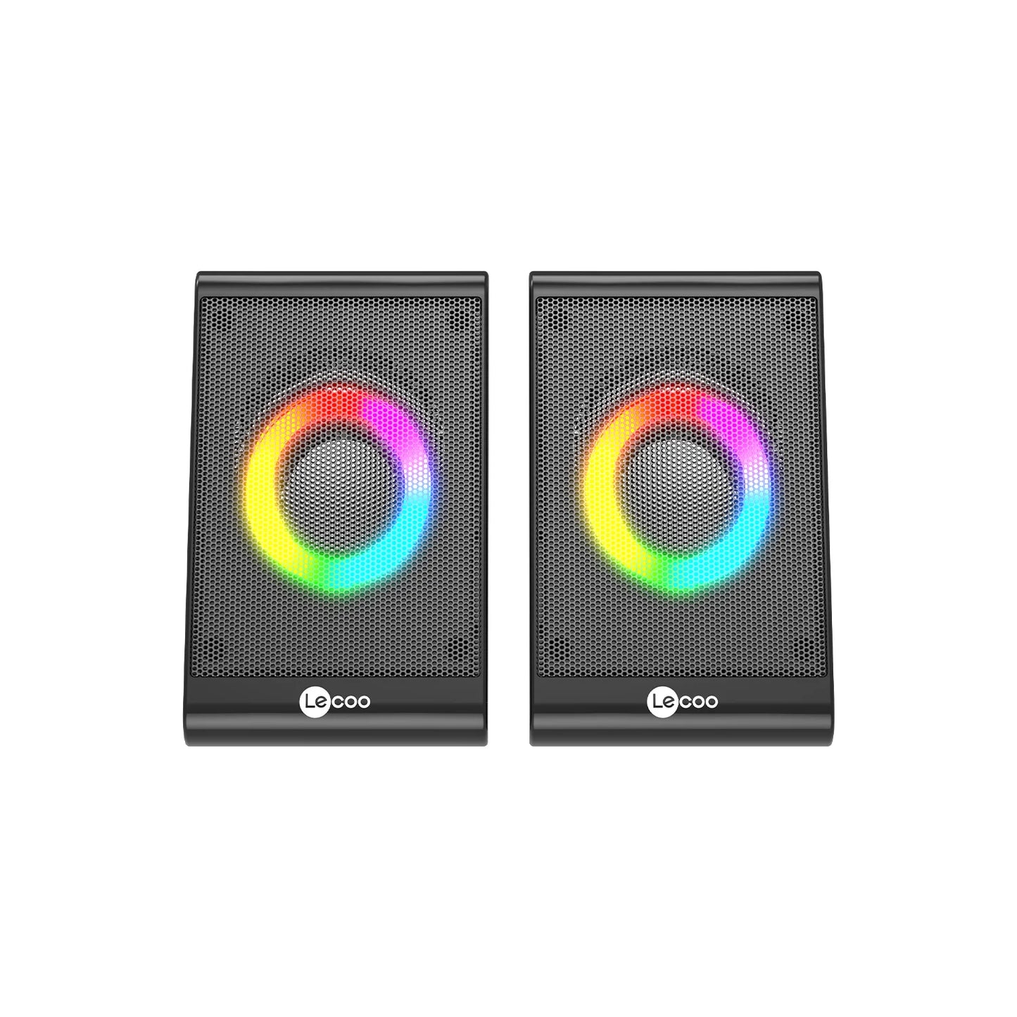 Lecoo DS100 1+1 RGB Aydınlatmalı Kablolu Stereo 6W Soundbar Masaüstü Hoparlör Siyah