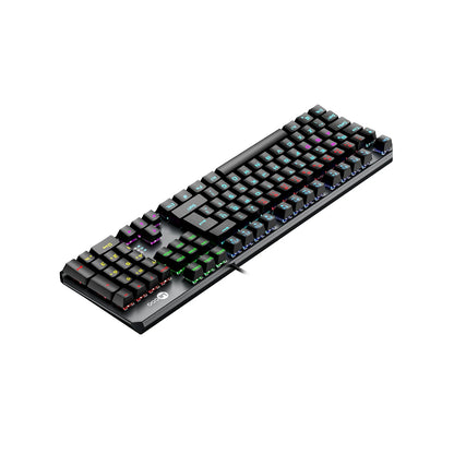 Lecoo GK301 USB Kablolu Red Switch Makro Tuş Atamalı RGB LED Aydınlatmalı Gaming Mekanik Türkçe Q Klavye Metalik Gri