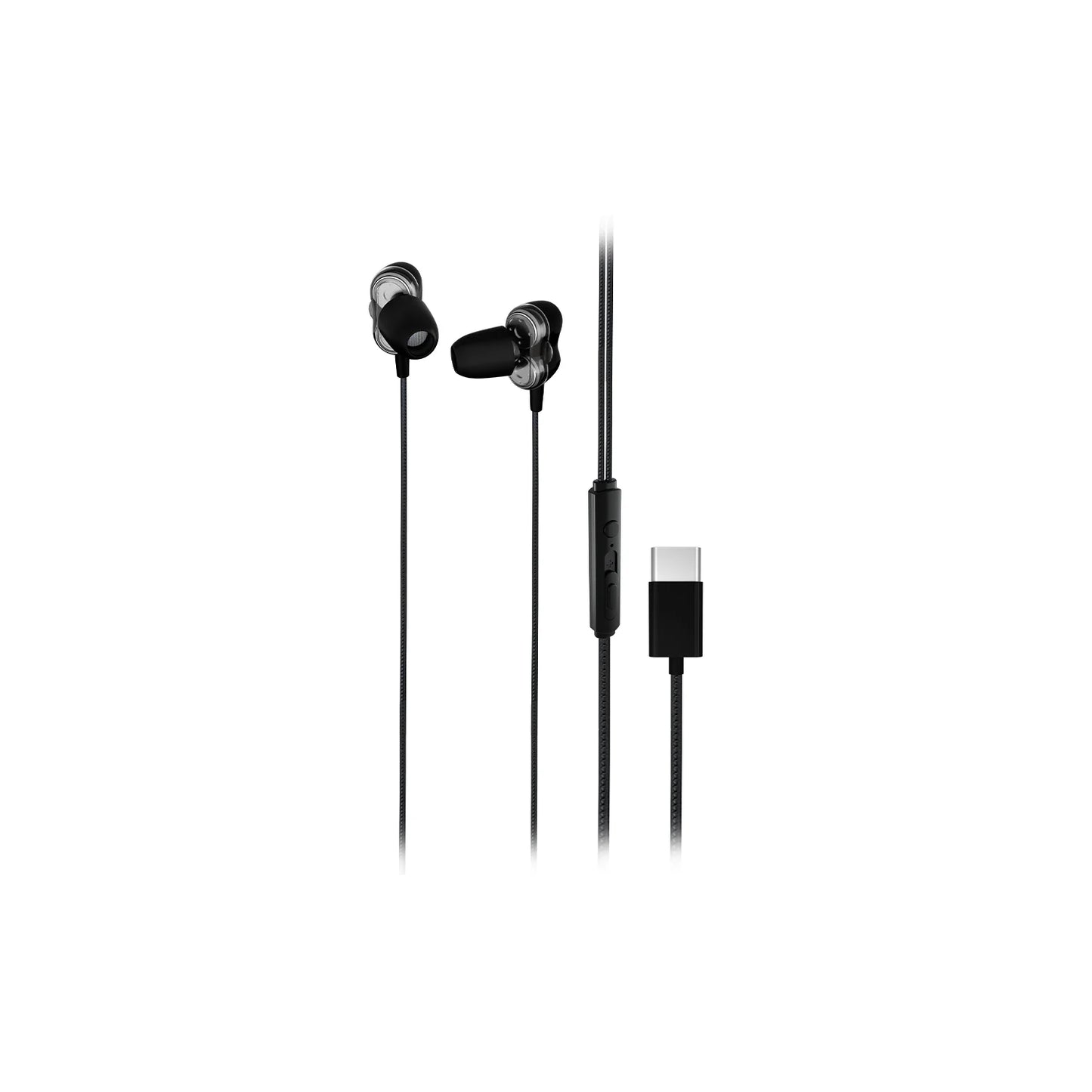 Lecoo EH102 Type-C Kablolu Kulak İçi Mikrofonlu Dual Driver Kulaklık Siyah