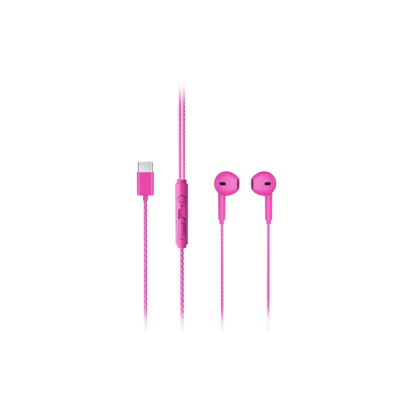 Lecoo EH104 Kablolu Type-C Kulak İçi Mikrofonlu Kulaklık Pembe