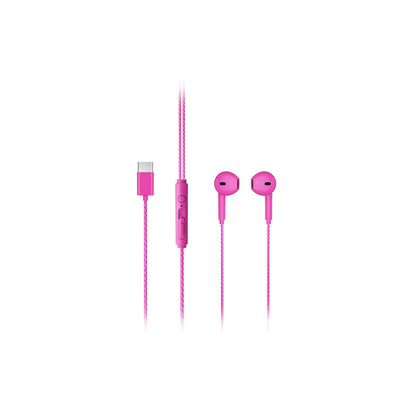 Lecoo EH104 Kablolu Type-C Kulak İçi Mikrofonlu Kulaklık Pembe