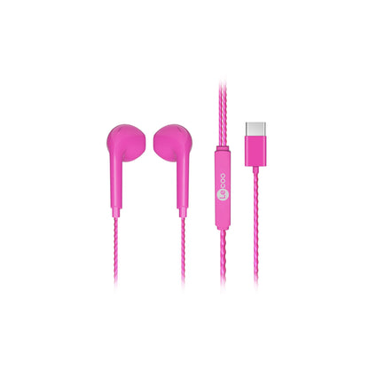 Lecoo EH104 Kablolu Type-C Kulak İçi Mikrofonlu Kulaklık Pembe