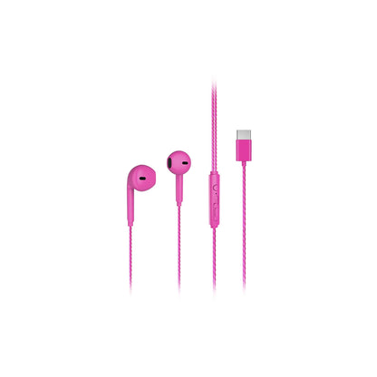 Lecoo EH104 Kablolu Type-C Kulak İçi Mikrofonlu Kulaklık Pembe