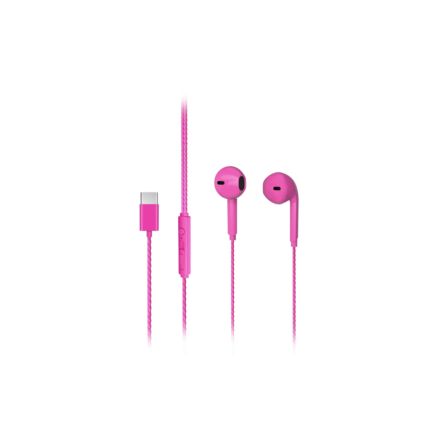 Lecoo EH104 Kablolu Type-C Kulak İçi Mikrofonlu Kulaklık Pembe