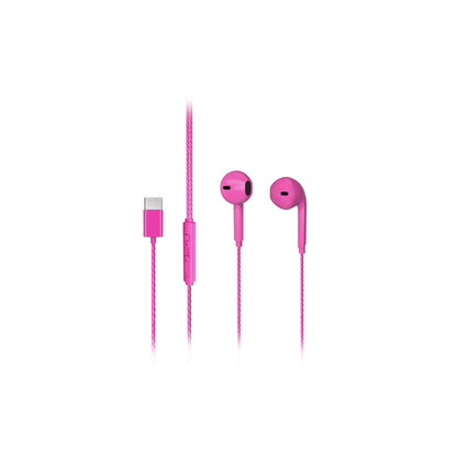 Lecoo EH104 Kablolu Type-C Kulak İçi Mikrofonlu Kulaklık Pembe