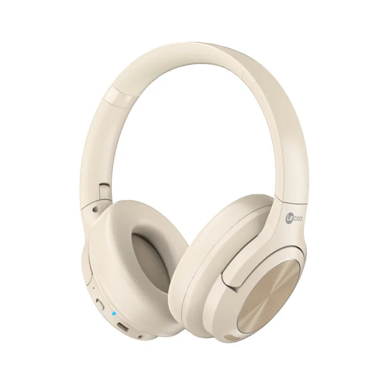 Lecoo ES208 Bluetooth 5.3 Kablosuz Mikrofonlu Kulak Üstü Kulaklık Krem