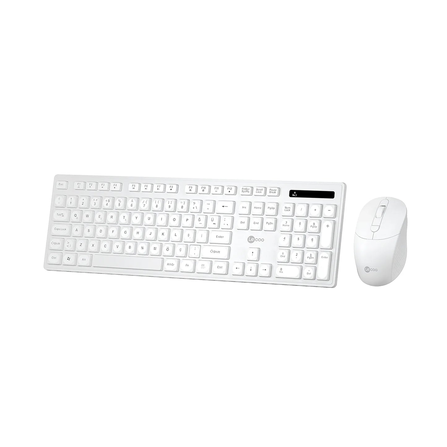 Lecoo KW201 Kablosuz Türkçe Q Klavye & Mouse Set Beyaz