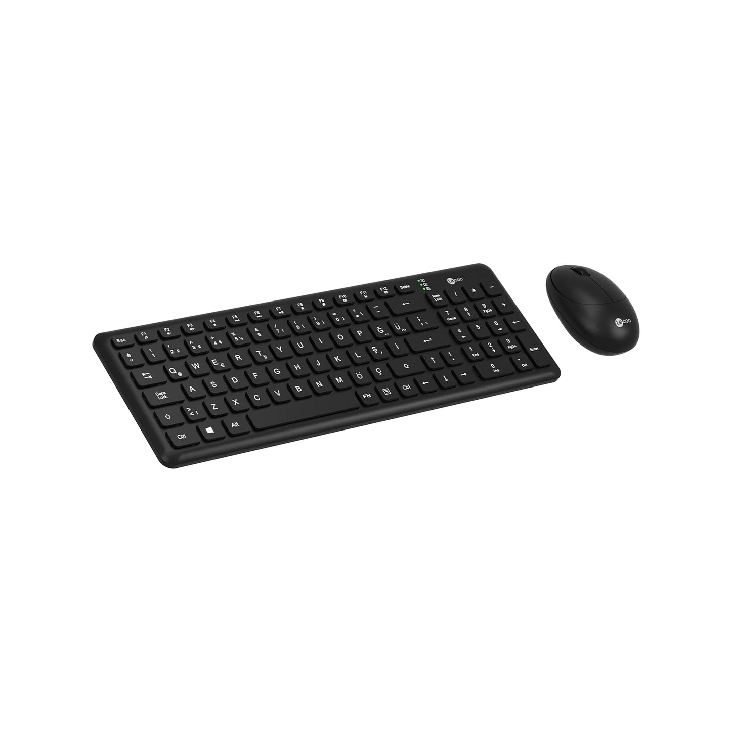 Lecoo KW204 Kablosuz Türkçe Q Klavye & Mouse Set Siyah
