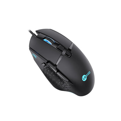 Lecoo MG1101 Kablolu RGB LED Aydınlatmalı 6400DPI 8 Tuşlu Gaming Optik Mouse Siyah