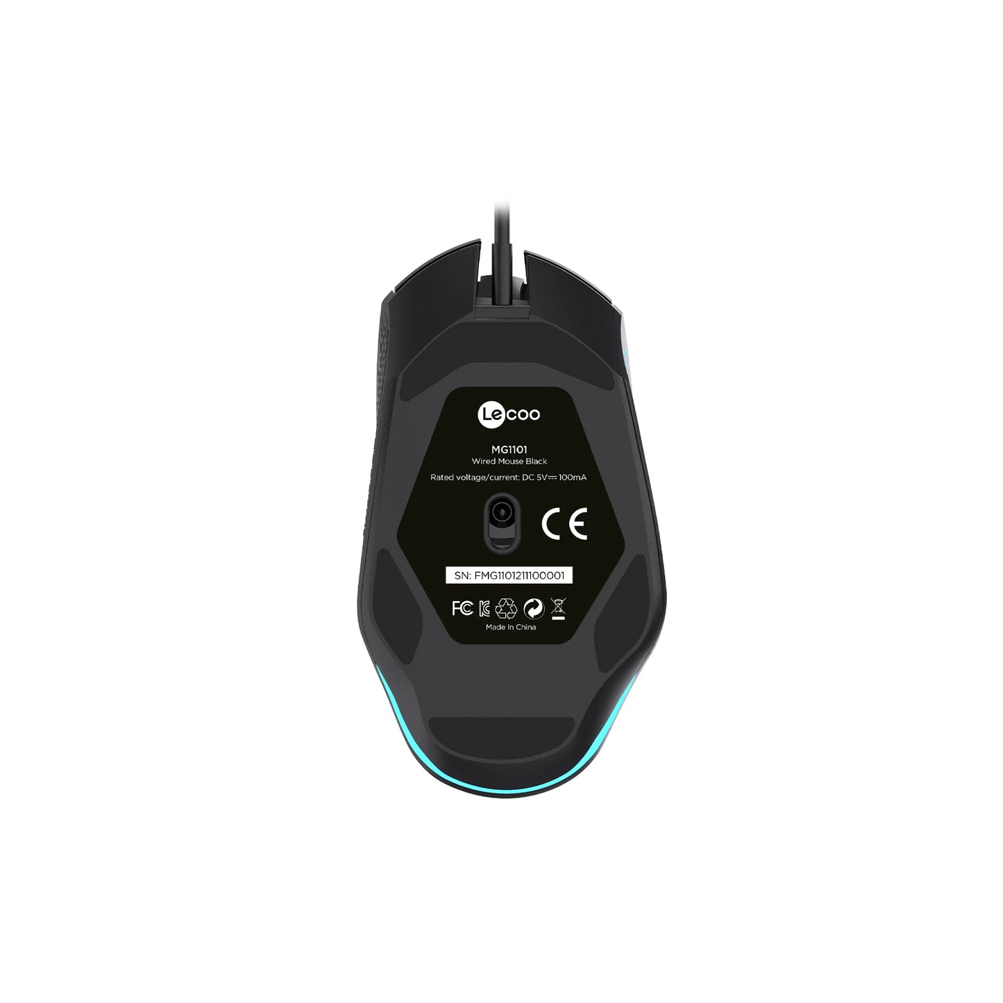 Lecoo MG1101 Kablolu RGB LED Aydınlatmalı 6400DPI 8 Tuşlu Gaming Optik Mouse Siyah