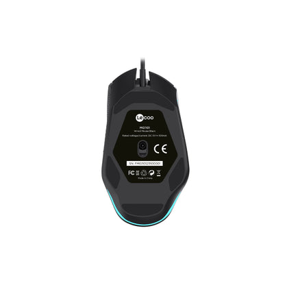 Lecoo MG1101 Kablolu RGB LED Aydınlatmalı 6400DPI 8 Tuşlu Gaming Optik Mouse Siyah