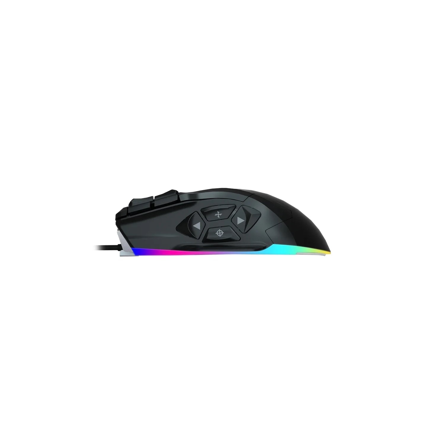 Lecoo MG1102 Kablolu RGB LED Aydınlatmalı 8200DPI 10 Makro Tuşlu Kuru Kafa Desenli Win Mac Gaming Optik Mouse ve Mouse Pad Siyah