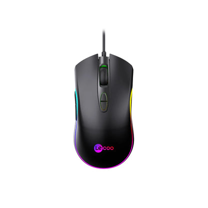 Lecoo MS108 Kablolu RGB LED Aydınlatmalı 6400DPI 7 Tuşlu Oyuncu Mouse Siyah
