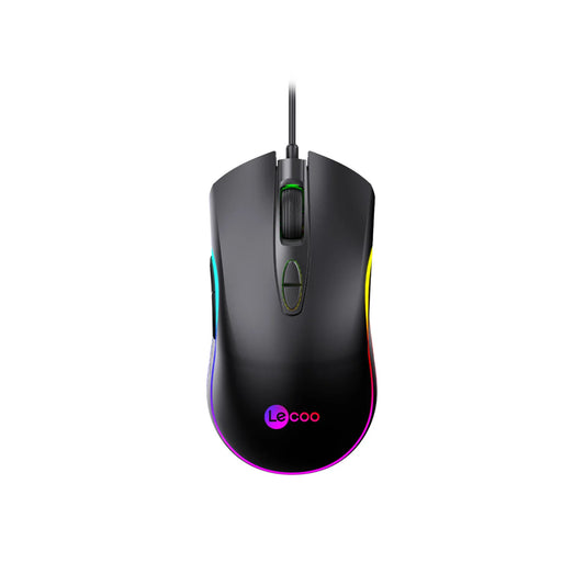 Lecoo MS108 Kablolu RGB LED Aydınlatmalı 6400DPI 7 Tuşlu Oyuncu Mouse Siyah