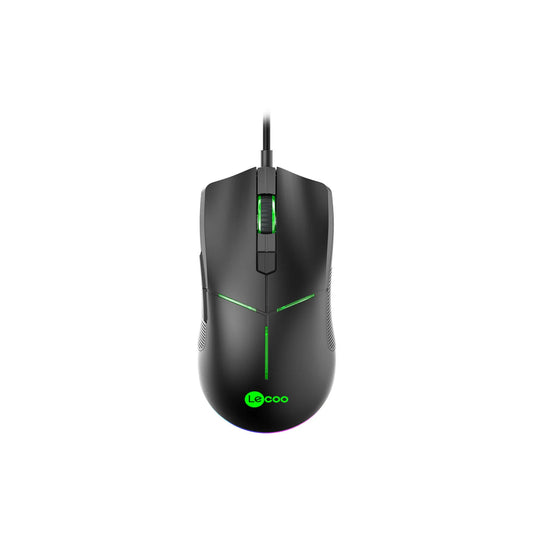 Lecoo MS109 Kablolu RGB LED Aydınlatmalı 6400 DPI 8 Makro Tuşlu Oyuncu Mouse Siyah