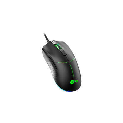 Lecoo MS109 Kablolu RGB LED Aydınlatmalı 6400 DPI 8 Makro Tuşlu Oyuncu Mouse Siyah