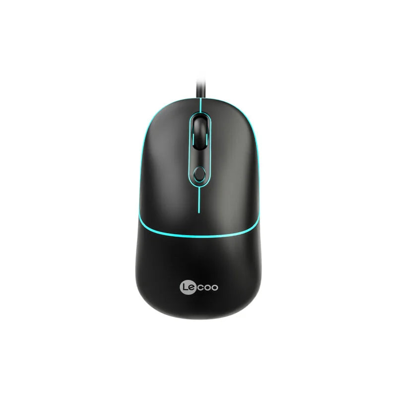 Lecoo MS110 USB Kablolu RGB 2400DPI 4 Tuşlu Sessiz Click Optik Mouse Siyah