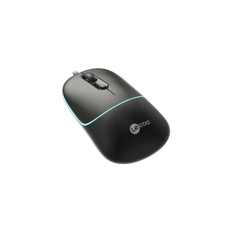 Lecoo MS110 USB Kablolu RGB 2400DPI 4 Tuşlu Sessiz Click Optik Mouse Siyah