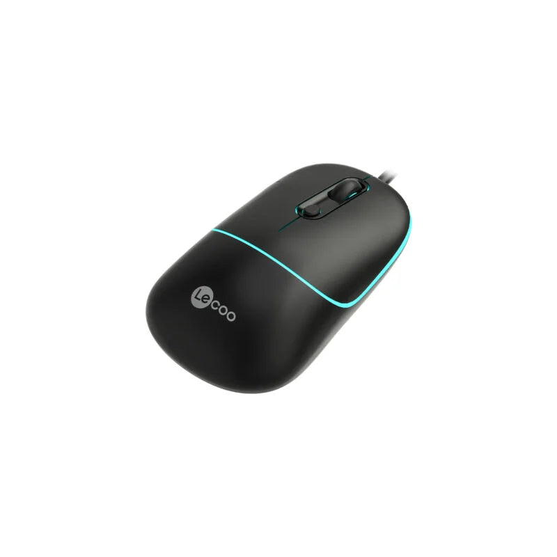 Lecoo MS110 USB Kablolu RGB 2400DPI 4 Tuşlu Sessiz Click Optik Mouse Siyah