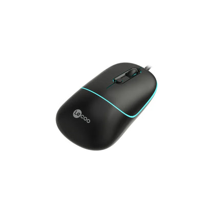 Lecoo MS110 USB Kablolu RGB 2400DPI 4 Tuşlu Sessiz Click Optik Mouse Siyah