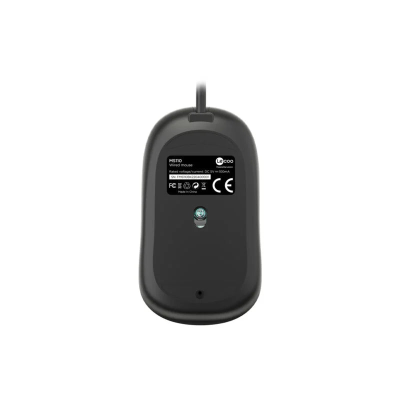 Lecoo MS110 USB Kablolu RGB 2400DPI 4 Tuşlu Sessiz Click Optik Mouse Siyah