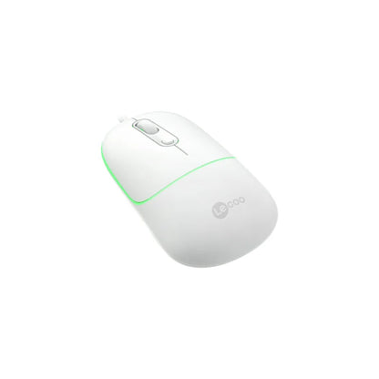 Lecoo MS110 USB Kablolu RGB 2400DPI 4 Tuşlu Sessiz Click Optik Mouse Beyaz