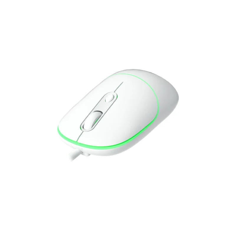 Lecoo MS110 USB Kablolu RGB 2400DPI 4 Tuşlu Sessiz Click Optik Mouse Beyaz