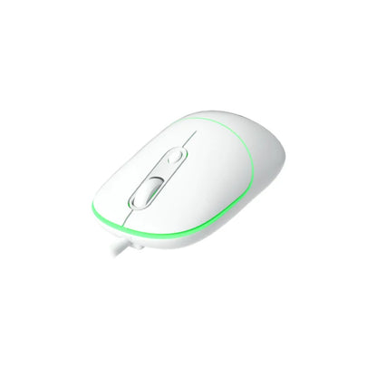 Lecoo MS110 USB Kablolu RGB 2400DPI 4 Tuşlu Sessiz Click Optik Mouse Beyaz