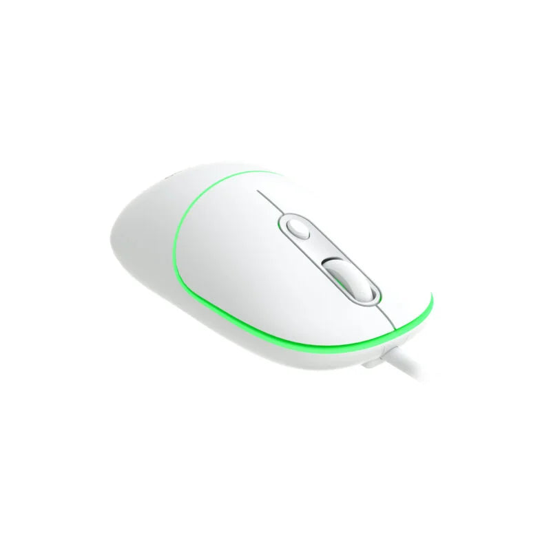 Lecoo MS110 USB Kablolu RGB 2400DPI 4 Tuşlu Sessiz Click Optik Mouse Beyaz