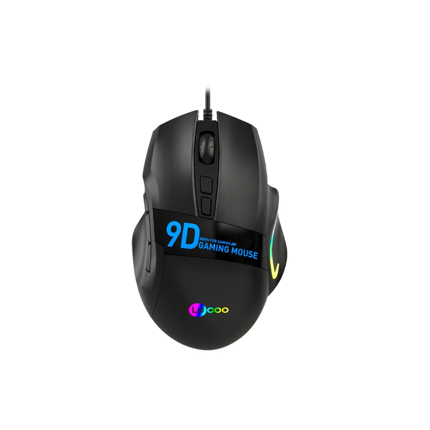 Lecoo MS130 Kablolu 7200DPI 9 Makro Tuşlu RGB LED Aydınlatmalı Gaming Optik Mouse Siyah