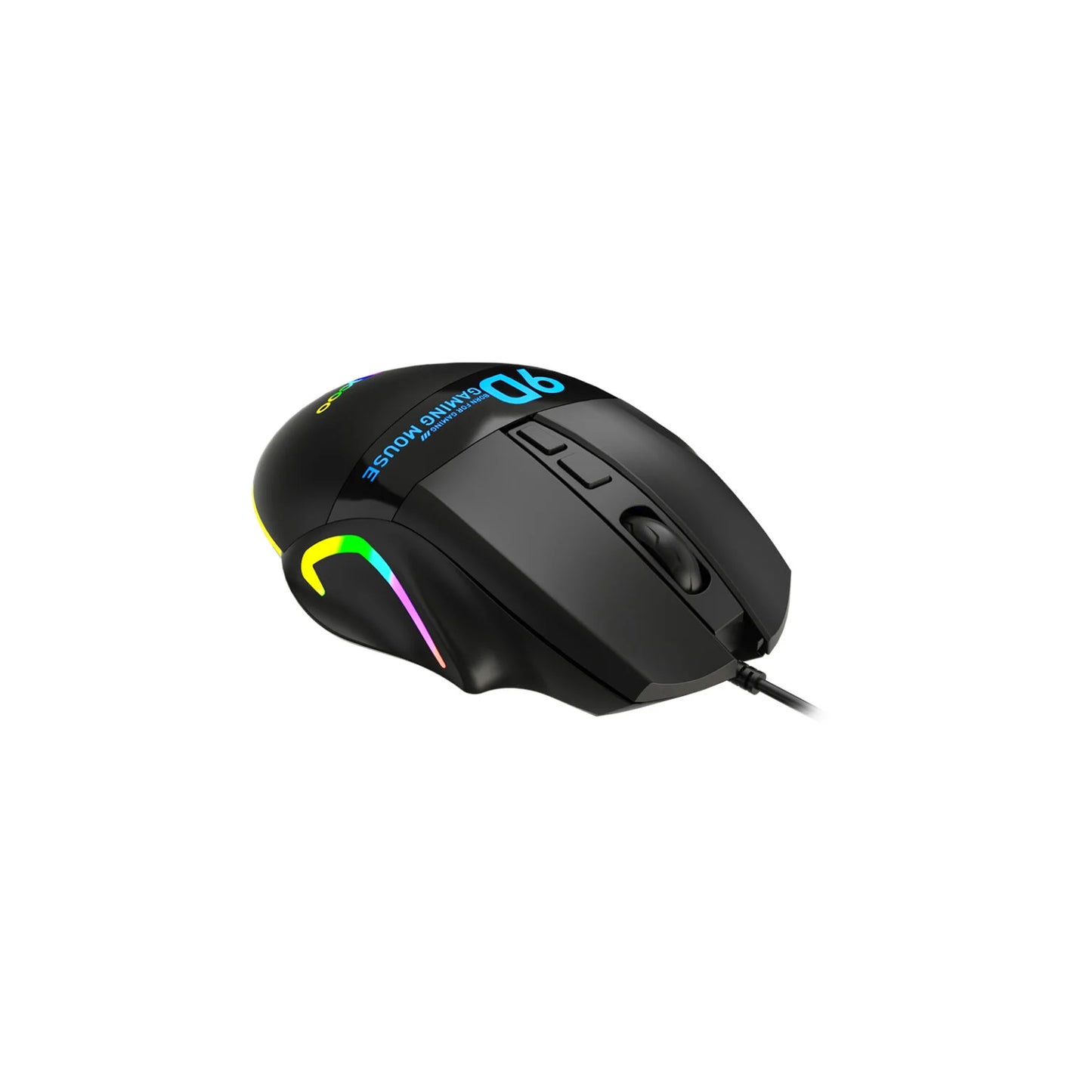 Lecoo MS130 Kablolu 7200DPI 9 Makro Tuşlu RGB LED Aydınlatmalı Gaming Optik Mouse Siyah
