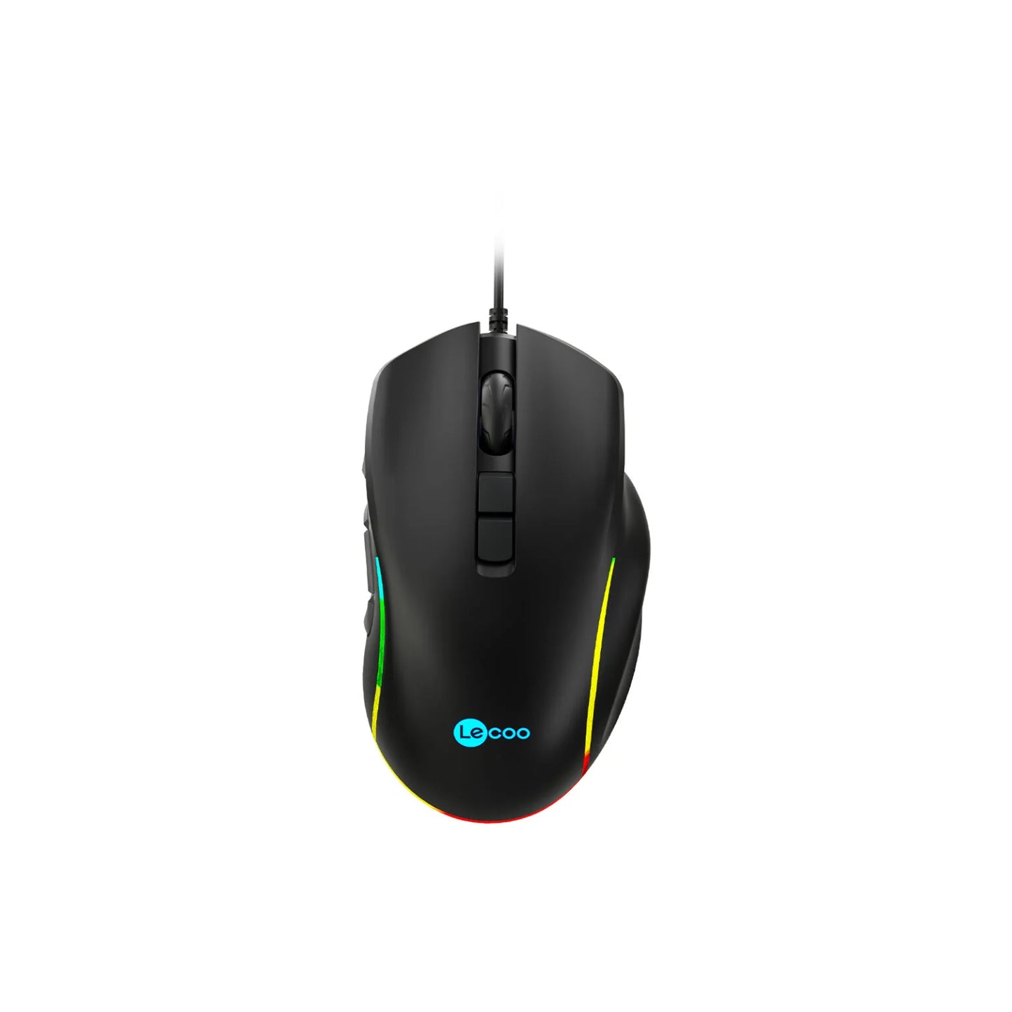 Lecoo MS140 Kablolu 6400DPI 10 Makro Tuşlu RGB LED Aydınlatmalı Gaming Optik Mouse Siyah