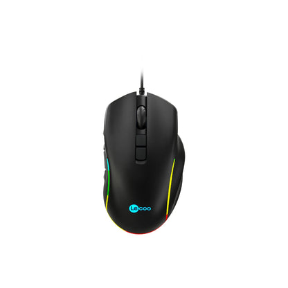 Lecoo MS140 Kablolu 6400DPI 10 Makro Tuşlu RGB LED Aydınlatmalı Gaming Optik Mouse Siyah