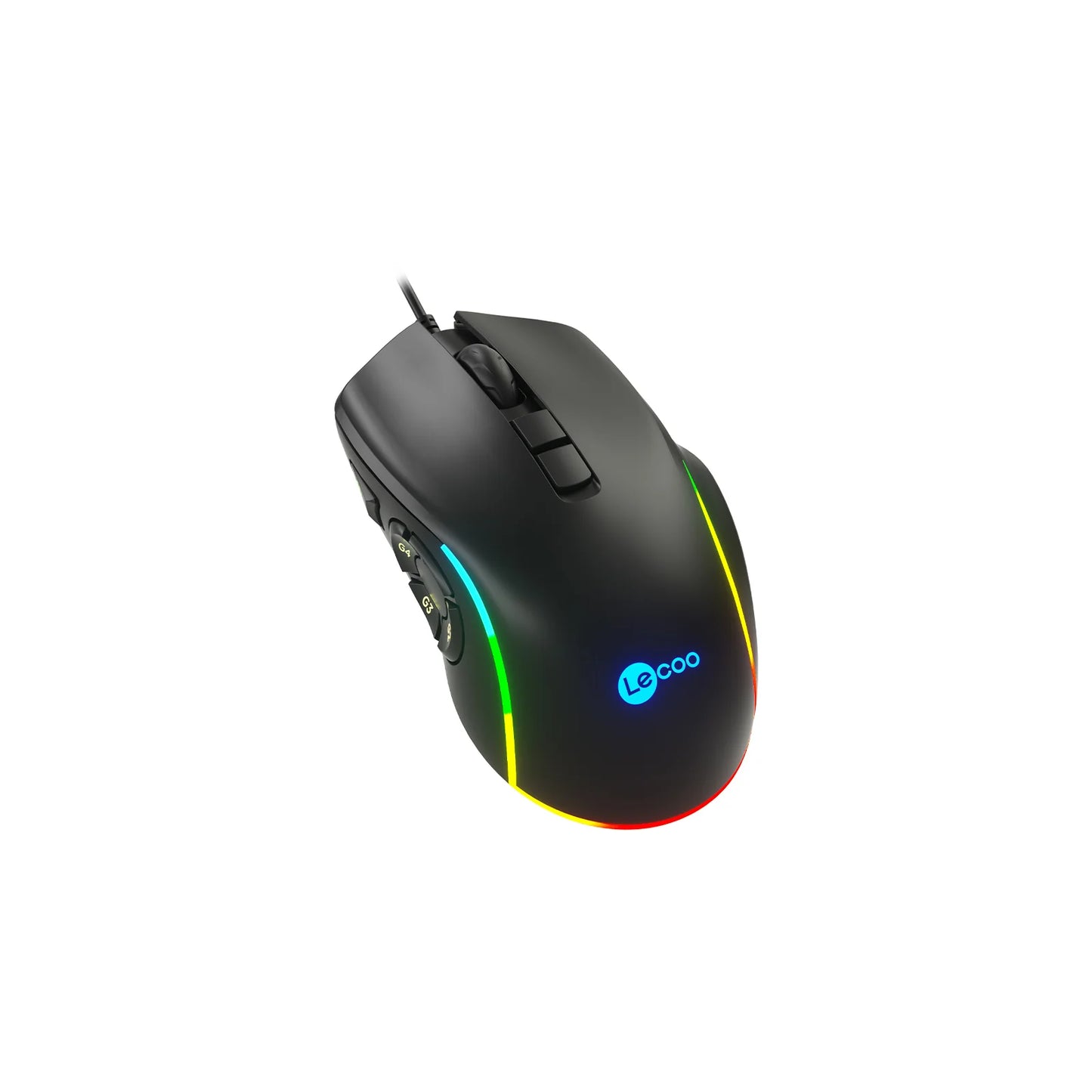 Lecoo MS140 Kablolu 6400DPI 10 Makro Tuşlu RGB LED Aydınlatmalı Gaming Optik Mouse Siyah