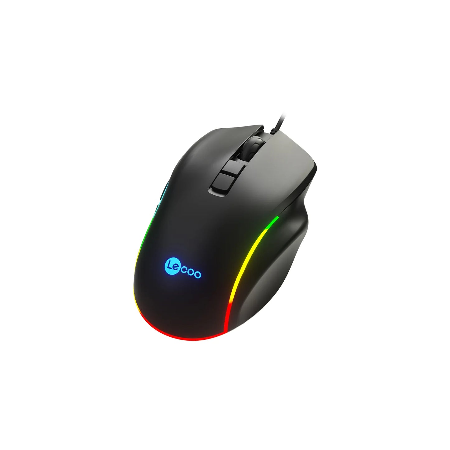 Lecoo MS140 Kablolu 6400DPI 10 Makro Tuşlu RGB LED Aydınlatmalı Gaming Optik Mouse Siyah