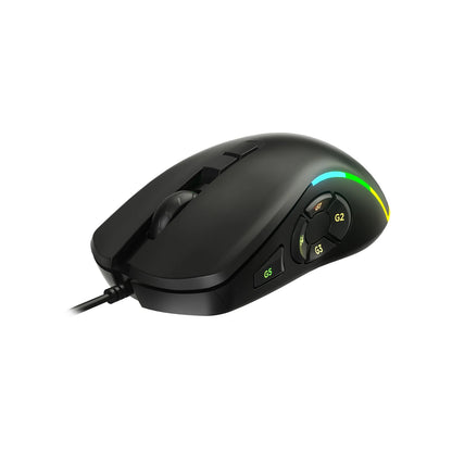 Lecoo MS140 Kablolu 6400DPI 10 Makro Tuşlu RGB LED Aydınlatmalı Gaming Optik Mouse Siyah