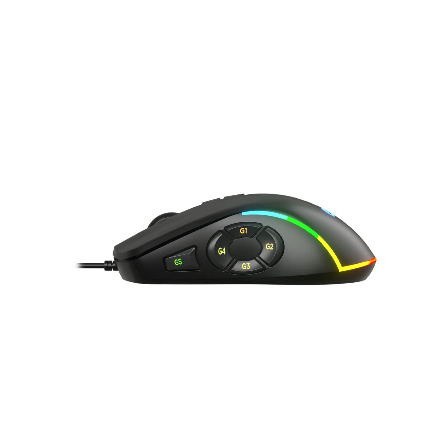 Lecoo MS140 Kablolu 6400DPI 10 Makro Tuşlu RGB LED Aydınlatmalı Gaming Optik Mouse Siyah