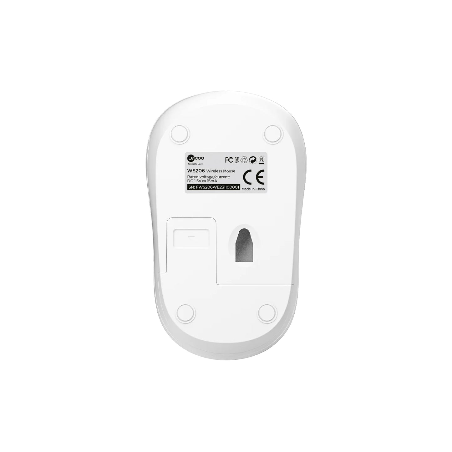 Lecoo WS206 Kablosuz 1200DPI 3 Tuşlu Optik Mouse Beyaz